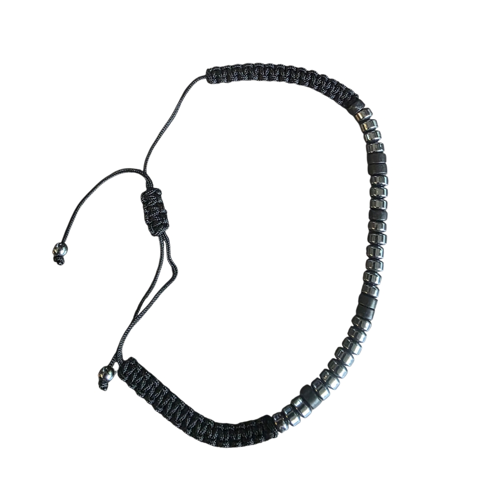 Black Adjustable Beaded Bracelet